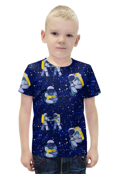 Заказать детскую футболку в Москве. Футболка с полной запечаткой для мальчиков В космосе  от T-shirt print  - готовые дизайны и нанесение принтов.