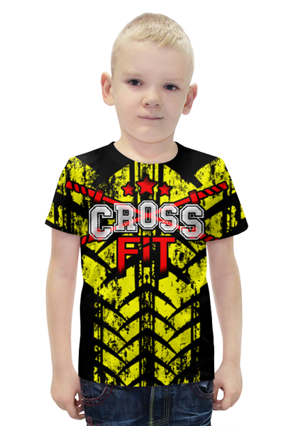 Заказать детскую футболку в Москве. Футболка с полной запечаткой для мальчиков CROSSFIT  от Алексс Неро - готовые дизайны и нанесение принтов.