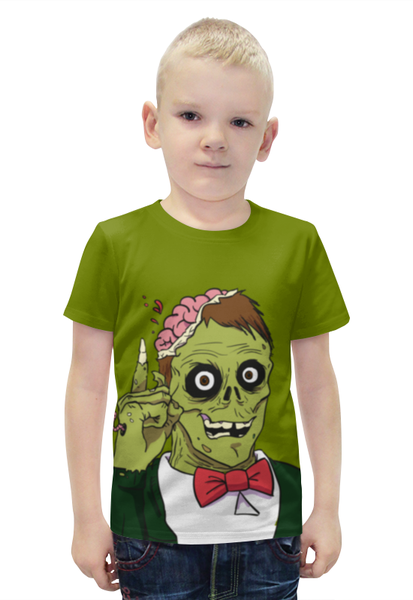Заказать детскую футболку в Москве. Футболка с полной запечаткой для мальчиков Зомби хеллоуин от prodesign - готовые дизайны и нанесение принтов.