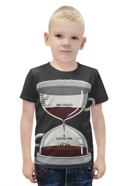 Заказать детскую футболку в Москве. Футболка с полной запечаткой для мальчиков COFFEE TIME / Время Кофе от crash - готовые дизайны и нанесение принтов.