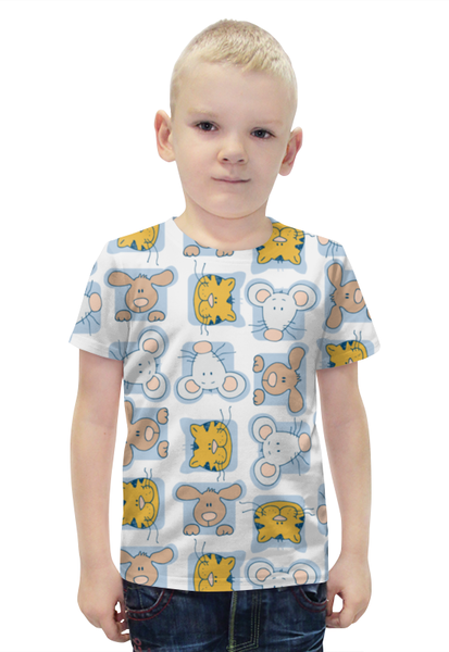 Заказать детскую футболку в Москве. Футболка с полной запечаткой для мальчиков Кошки мышки от T-shirt print  - готовые дизайны и нанесение принтов.