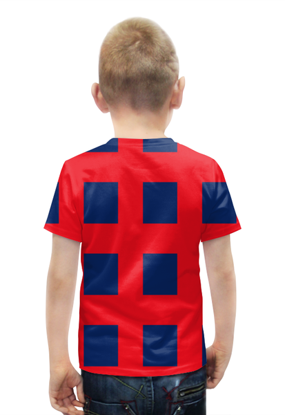 Заказать детскую футболку в Москве. Футболка с полной запечаткой для мальчиков Синие квадраты от THE_NISE  - готовые дизайны и нанесение принтов.