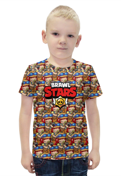 Заказать детскую футболку в Москве. Футболка с полной запечаткой для мальчиков Brawl Stars:Jessie от  PRO_DESIGN - готовые дизайны и нанесение принтов.