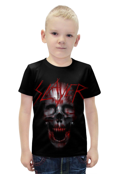 Заказать детскую футболку в Москве. Футболка с полной запечаткой для мальчиков Slayer Band от Leichenwagen - готовые дизайны и нанесение принтов.