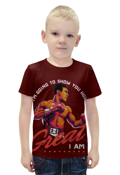 Заказать детскую футболку в Москве. Футболка с полной запечаткой для мальчиков Muhammad Ali от Leichenwagen - готовые дизайны и нанесение принтов.