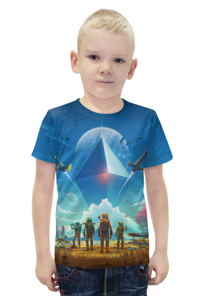 Заказать детскую футболку в Москве. Футболка с полной запечаткой для мальчиков No Man’s Sky от Сакурана  - готовые дизайны и нанесение принтов.