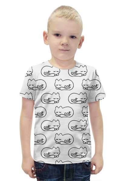 Заказать детскую футболку в Москве. Футболка с полной запечаткой для мальчиков Спящие коты от irinavk - готовые дизайны и нанесение принтов.