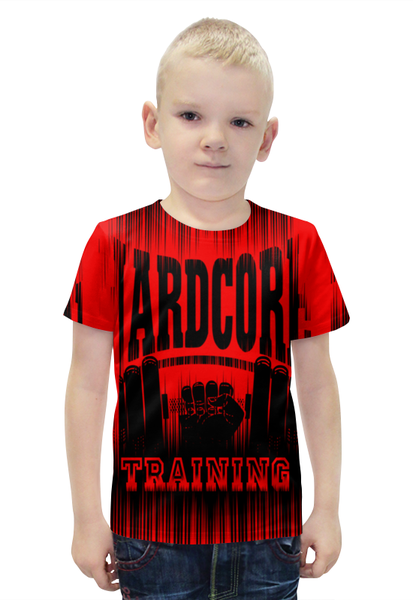 Заказать детскую футболку в Москве. Футболка с полной запечаткой для мальчиков HARDCORE TRAINING!!! от Алексс Неро - готовые дизайны и нанесение принтов.