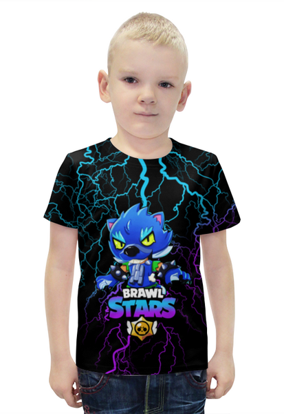 Заказать детскую футболку в Москве. Футболка с полной запечаткой для мальчиков Brawl Stars Leon от weeert - готовые дизайны и нанесение принтов.