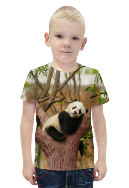 Заказать детскую футболку в Москве. Футболка с полной запечаткой для мальчиков Панда от Violet - готовые дизайны и нанесение принтов.