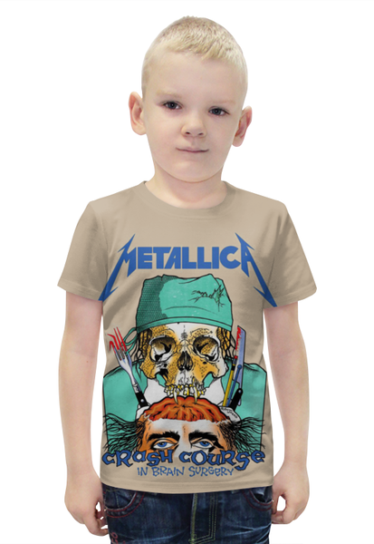 Заказать детскую футболку в Москве. Футболка с полной запечаткой для мальчиков Metallica от Leichenwagen - готовые дизайны и нанесение принтов.