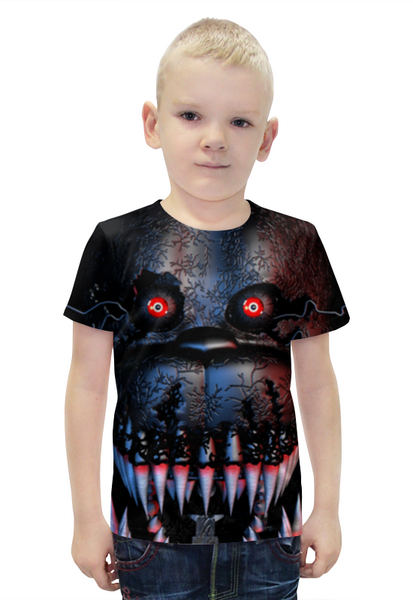 Заказать детскую футболку в Москве. Футболка с полной запечаткой для мальчиков Nights at Freddys от THE_NISE  - готовые дизайны и нанесение принтов.