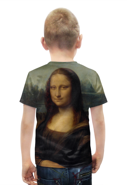 Заказать детскую футболку в Москве. Футболка с полной запечаткой для мальчиков Мона Лиза от Y L - готовые дизайны и нанесение принтов.