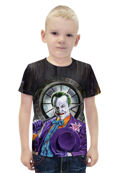 Заказать детскую футболку в Москве. Футболка с полной запечаткой для мальчиков Джокер от ПРИНТЫ ПЕЧАТЬ  - готовые дизайны и нанесение принтов.