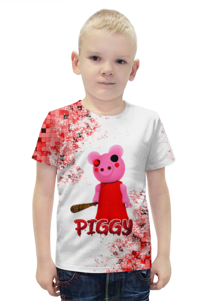 Заказать детскую футболку в Москве. Футболка с полной запечаткой для мальчиков ROBLOX PIGGY - СВИНКА ПИГГИ от weeert - готовые дизайны и нанесение принтов.