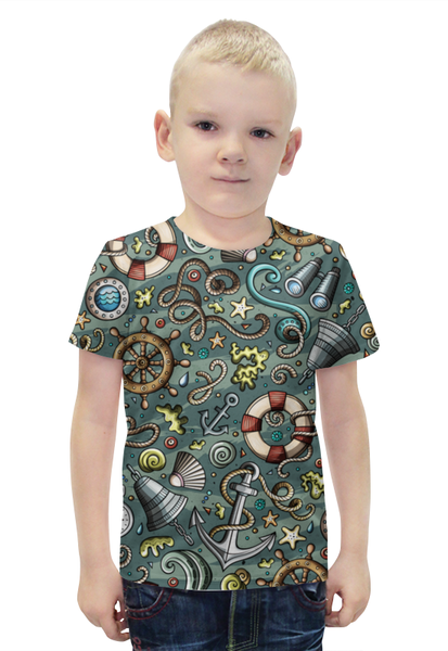 Заказать детскую футболку в Москве. Футболка с полной запечаткой для мальчиков  Моряк от THE_NISE  - готовые дизайны и нанесение принтов.