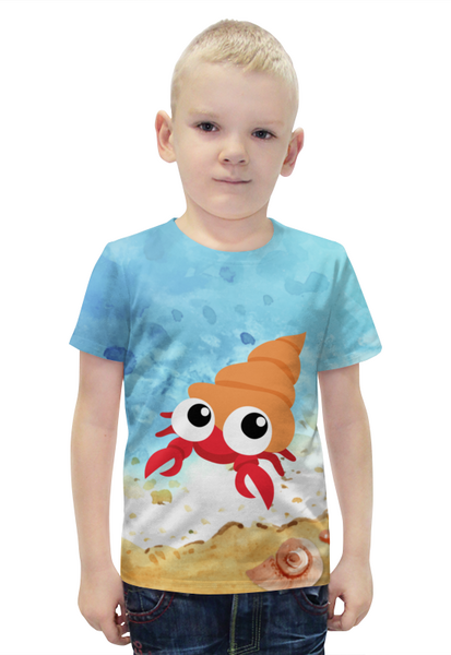 Заказать детскую футболку в Москве. Футболка с полной запечаткой для мальчиков Морской рак от nadegda - готовые дизайны и нанесение принтов.