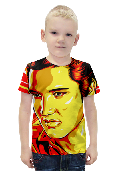 Заказать детскую футболку в Москве. Футболка с полной запечаткой для мальчиков Элвис Пресли от Виктор Гришин - готовые дизайны и нанесение принтов.