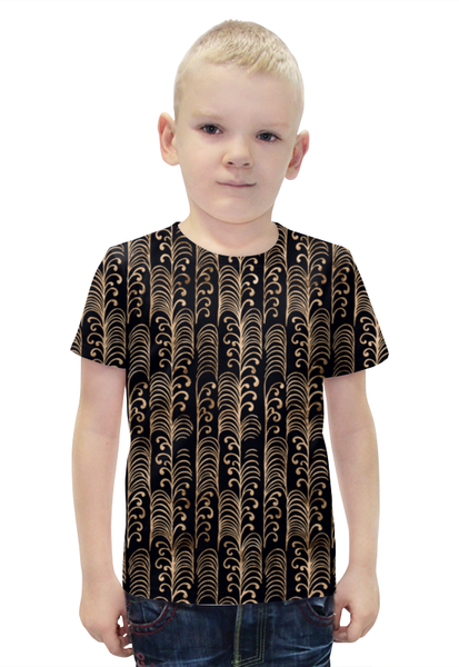 Заказать детскую футболку в Москве. Футболка с полной запечаткой для мальчиков Золотой узор от THE_NISE  - готовые дизайны и нанесение принтов.