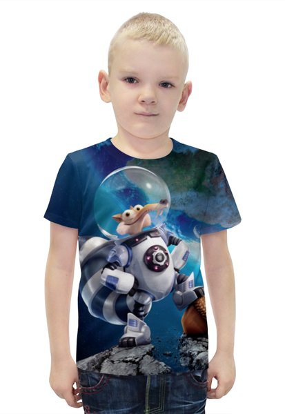 Заказать детскую футболку в Москве. Футболка с полной запечаткой для мальчиков Scrat от skynatural - готовые дизайны и нанесение принтов.