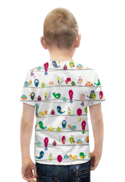 Заказать детскую футболку в Москве. Футболка с полной запечаткой для мальчиков Птички от megashmot - готовые дизайны и нанесение принтов.