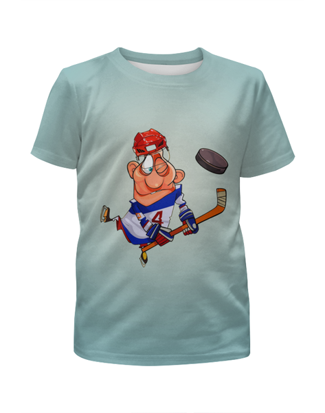 Заказать детскую футболку в Москве. Футболка с полной запечаткой для мальчиков Хоккеист от T-shirt print  - готовые дизайны и нанесение принтов.
