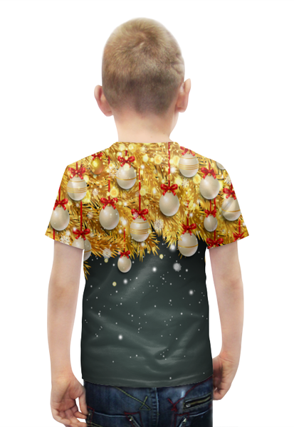 Заказать детскую футболку в Москве. Футболка с полной запечаткой для мальчиков Новогодние украшения от THE_NISE  - готовые дизайны и нанесение принтов.