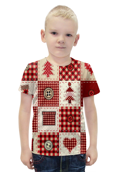 Заказать детскую футболку в Москве. Футболка с полной запечаткой для мальчиков Новогодний узор от THE_NISE  - готовые дизайны и нанесение принтов.