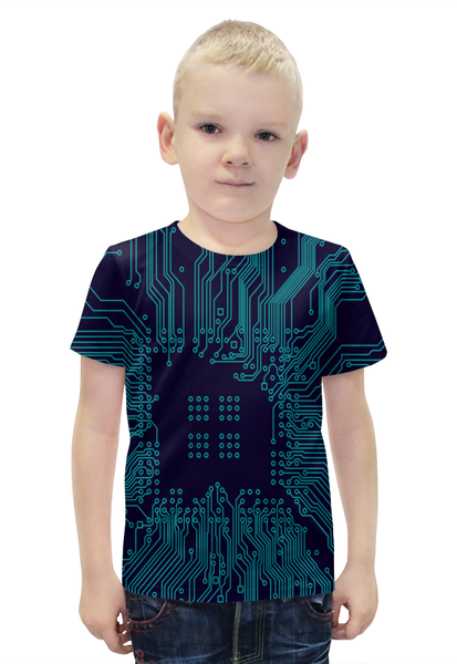 Заказать детскую футболку в Москве. Футболка с полной запечаткой для мальчиков Техно от THE_NISE  - готовые дизайны и нанесение принтов.