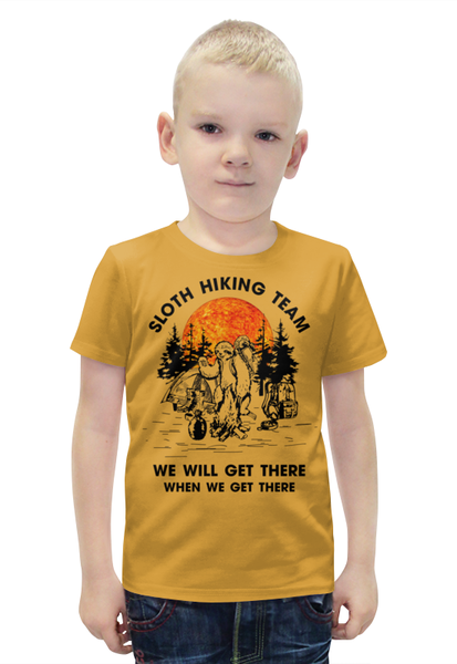 Заказать детскую футболку в Москве. Футболка с полной запечаткой для мальчиков Ленивец турист от Leichenwagen - готовые дизайны и нанесение принтов.