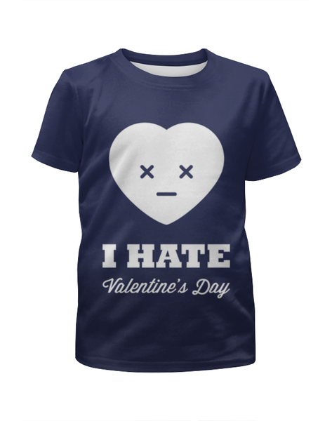 Заказать детскую футболку в Москве. Футболка с полной запечаткой для мальчиков I hate Valentine's day от Илья Щеблецов - готовые дизайны и нанесение принтов.