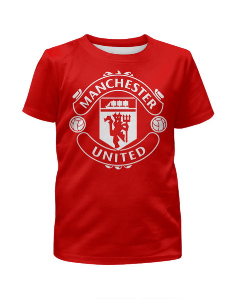 Заказать детскую футболку в Москве. Футболка с полной запечаткой для мальчиков Манчестер Юнайтед от geekbox - готовые дизайны и нанесение принтов.