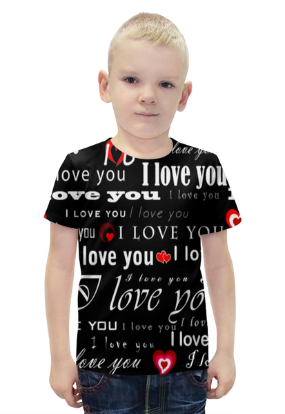Заказать детскую футболку в Москве. Футболка с полной запечаткой для мальчиков Love You от THE_NISE  - готовые дизайны и нанесение принтов.
