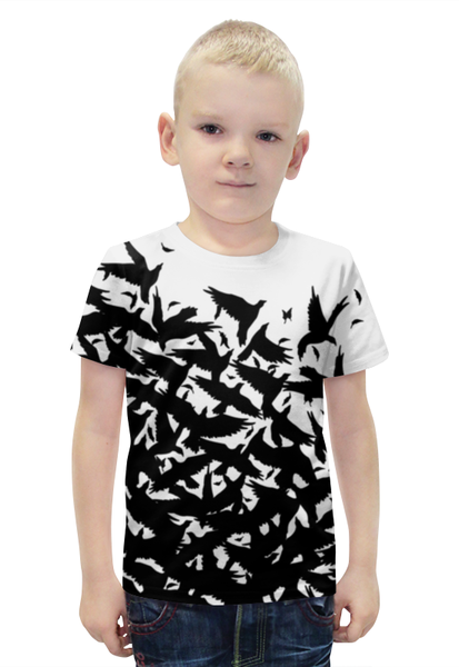 Заказать детскую футболку в Москве. Футболка с полной запечаткой для мальчиков Чёрная атака от printik - готовые дизайны и нанесение принтов.