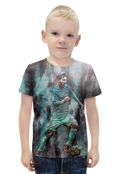 Заказать детскую футболку в Москве. Футболка с полной запечаткой для мальчиков Lionel  Messi (2) от T-shirt print  - готовые дизайны и нанесение принтов.