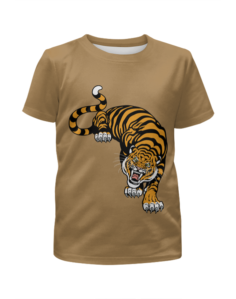 Заказать детскую футболку в Москве. Футболка с полной запечаткой для мальчиков Свирепый тигр от Ирина - готовые дизайны и нанесение принтов.