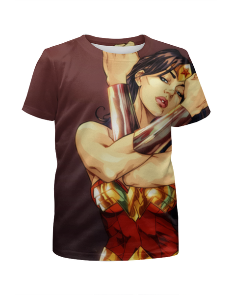 Заказать детскую футболку в Москве. Футболка с полной запечаткой для мальчиков Чудо-Женщина (Wonder Woman) от comixart - готовые дизайны и нанесение принтов.