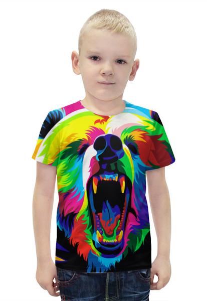 Заказать детскую футболку в Москве. Футболка с полной запечаткой для мальчиков Медведь  от THE_NISE  - готовые дизайны и нанесение принтов.
