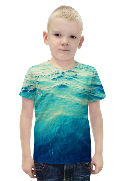 Заказать детскую футболку в Москве. Футболка с полной запечаткой для мальчиков Морская вода от Anastasia Kabanova - готовые дизайны и нанесение принтов.