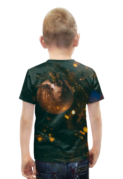 Заказать детскую футболку в Москве. Футболка с полной запечаткой для мальчиков С новым годом от FireFoxa - готовые дизайны и нанесение принтов.
