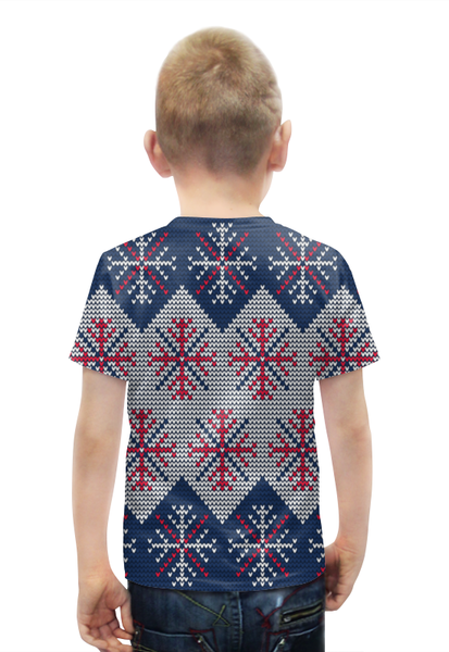 Заказать детскую футболку в Москве. Футболка с полной запечаткой для мальчиков Цветные снежинки от THE_NISE  - готовые дизайны и нанесение принтов.