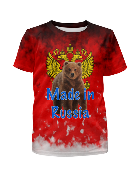 Заказать детскую футболку в Москве. Футболка с полной запечаткой для мальчиков Russia от ZVER  - готовые дизайны и нанесение принтов.