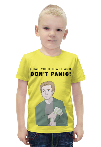 Заказать детскую футболку в Москве. Футболка с полной запечаткой для мальчиков Автостопом по галактике от cherdantcev - готовые дизайны и нанесение принтов.