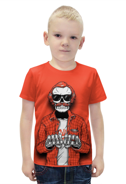 Заказать детскую футболку в Москве. Футболка с полной запечаткой для мальчиков Bones Brigade от Leichenwagen - готовые дизайны и нанесение принтов.