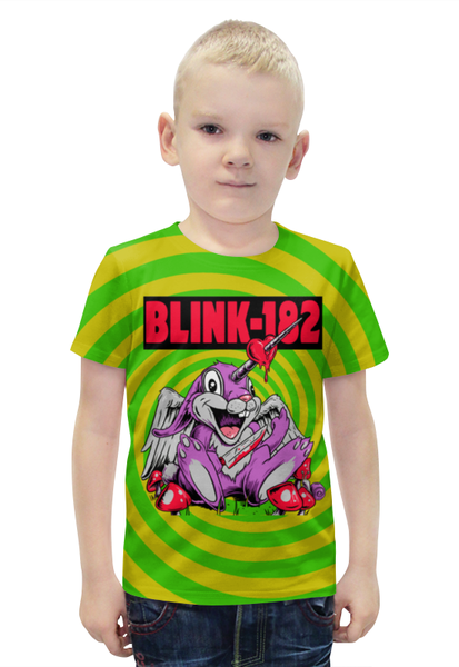 Заказать детскую футболку в Москве. Футболка с полной запечаткой для мальчиков Blink-182 от inPrintio - готовые дизайны и нанесение принтов.