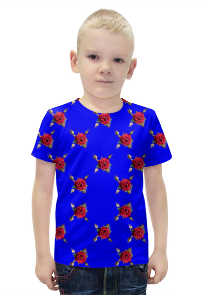 Заказать детскую футболку в Москве. Футболка с полной запечаткой для мальчиков Rose Low Poly vector от natulia_hatulia@yahoo.com - готовые дизайны и нанесение принтов.