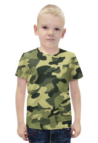 Заказать детскую футболку в Москве. Футболка с полной запечаткой для мальчиков Зеленый хаки от Nos  - готовые дизайны и нанесение принтов.