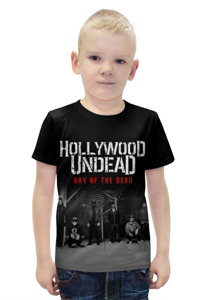 Заказать детскую футболку в Москве. Футболка с полной запечаткой для мальчиков Hollywood Undead - Day Of The Dead от inPrintio - готовые дизайны и нанесение принтов.