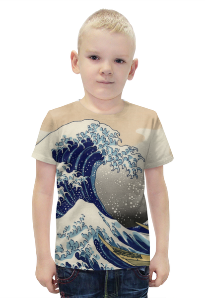 Заказать детскую футболку в Москве. Футболка с полной запечаткой для мальчиков Большая волна от Виктор Гришин - готовые дизайны и нанесение принтов.