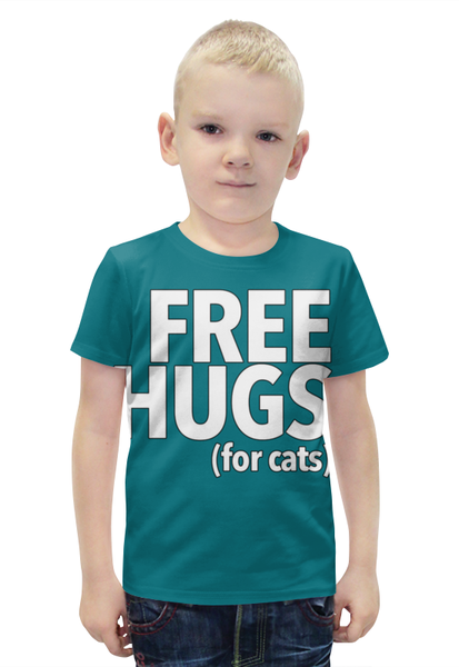 Заказать детскую футболку в Москве. Футболка с полной запечаткой для мальчиков Free hugs от ПРИНТЫ ПЕЧАТЬ  - готовые дизайны и нанесение принтов.